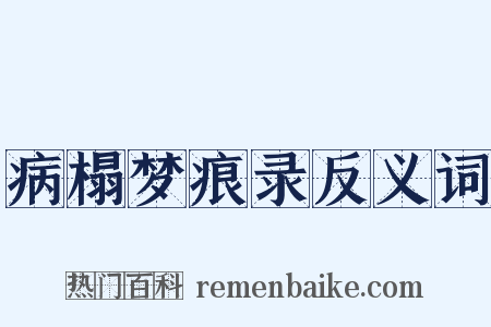病榻梦痕录反义词是什么意思的图片